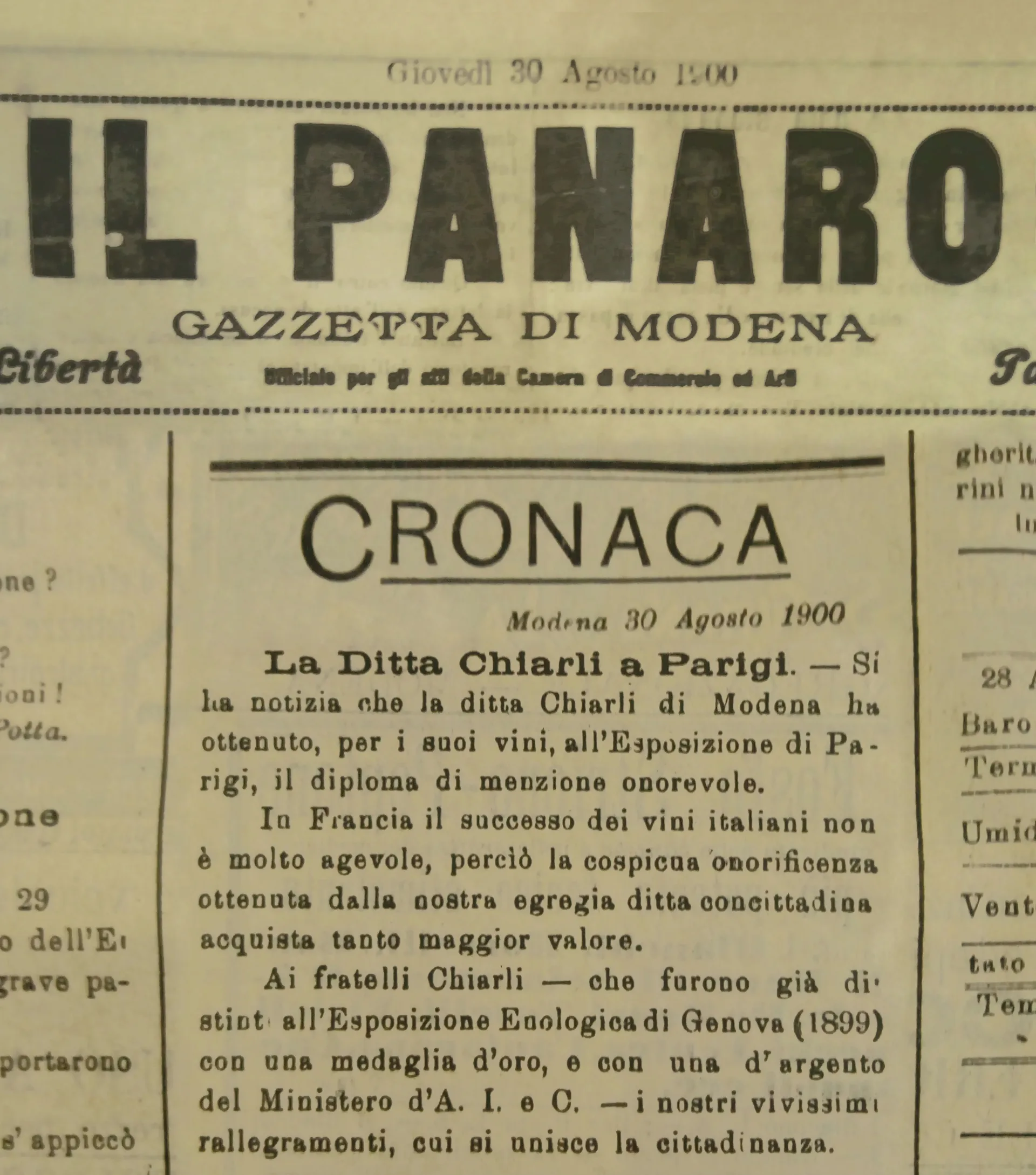 Chiarli returns to Paris after 126 years